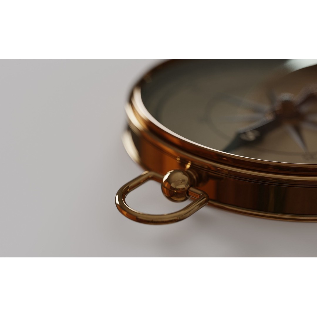 Old Compass 3D Model – Antique Navigation Asset, FBX, Blender - View 4