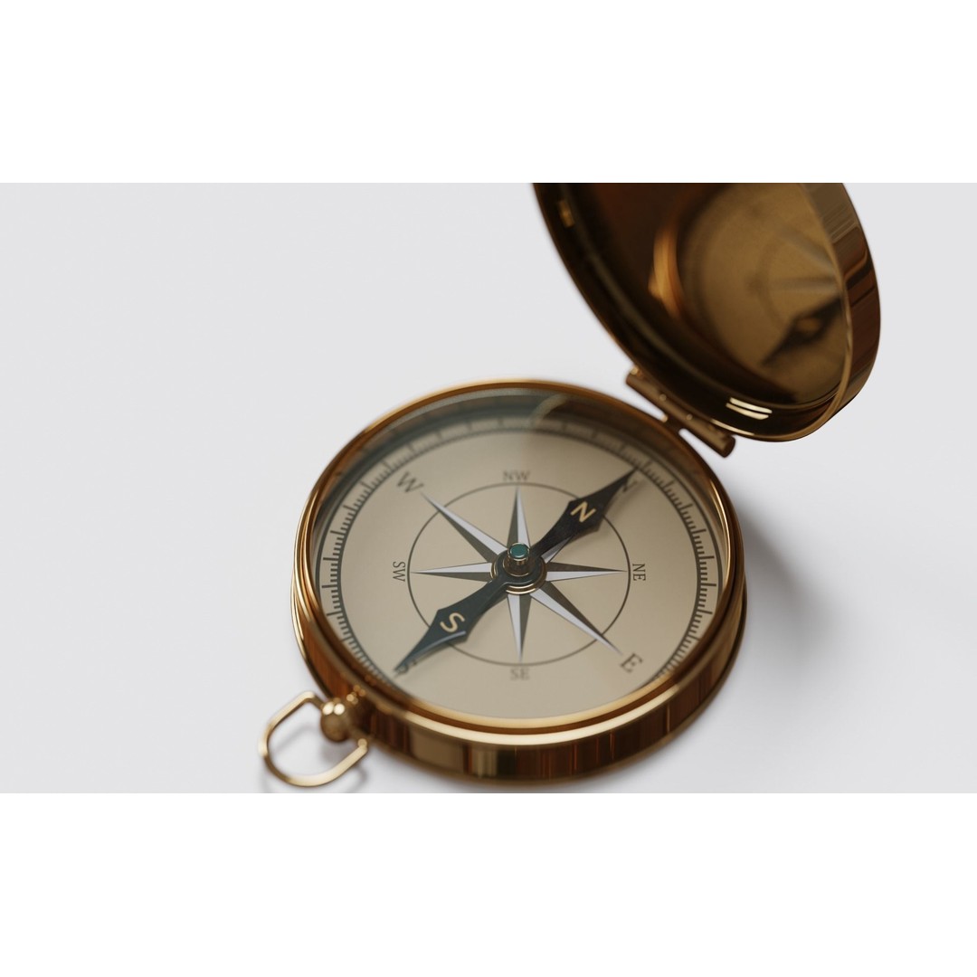 Old Compass 3D Model – Antique Navigation Asset, FBX, Blender - View 5