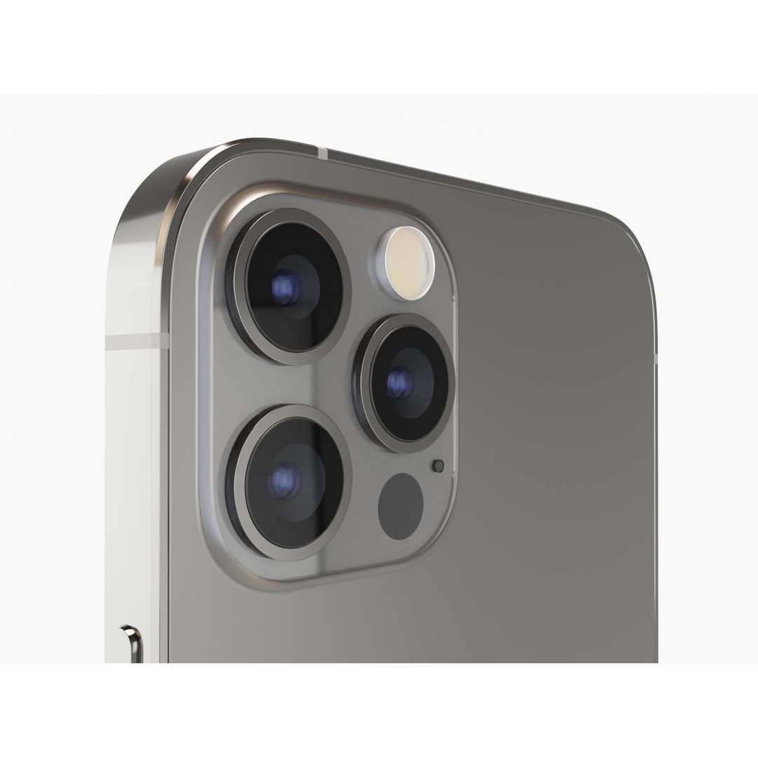 iPhone 12 Pro Graphite 3D Model – Realistic Phone Asset, FBX, OBJ, Blender - View 3