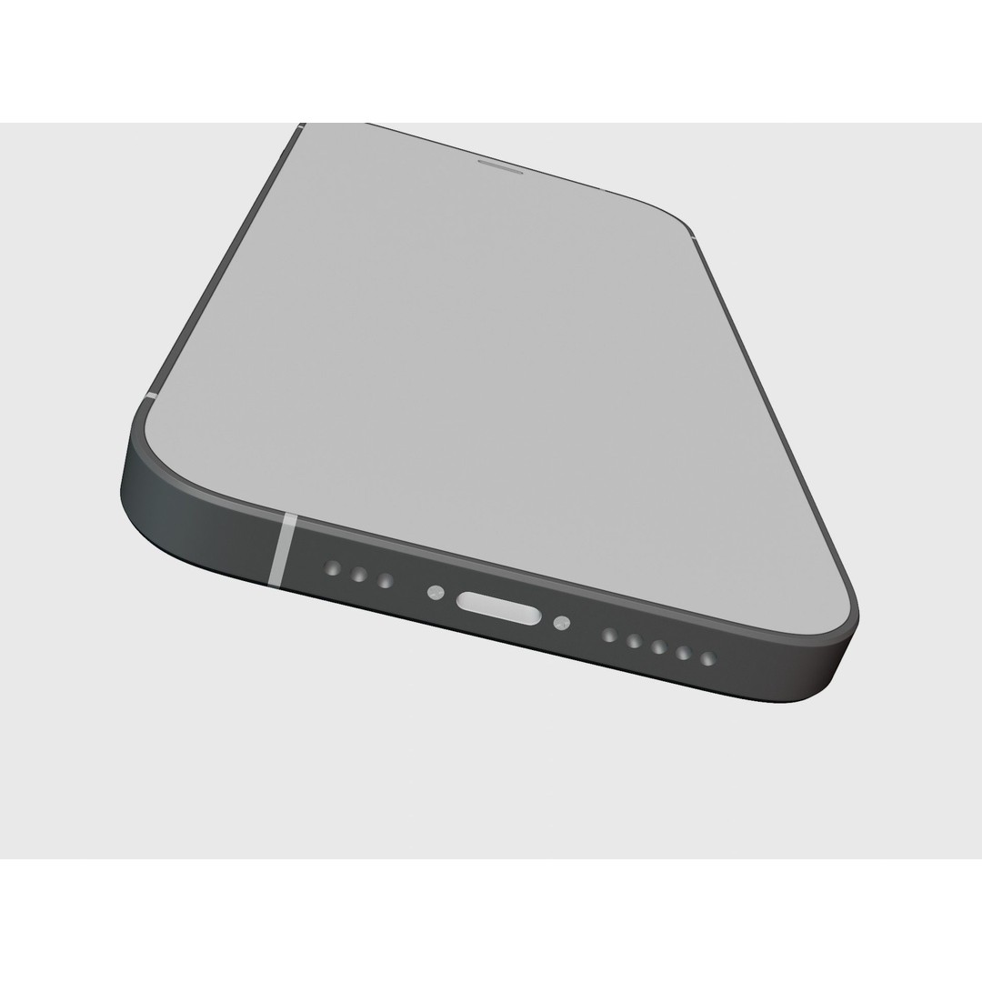 iPhone 12 Pro Graphite 3D Model – Realistic Phone Asset, FBX, OBJ, Blender - View 33