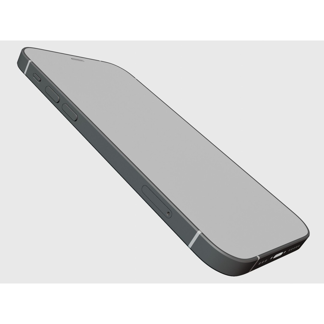 iPhone 12 Pro Graphite 3D Model – Realistic Phone Asset, FBX, OBJ, Blender - View 34