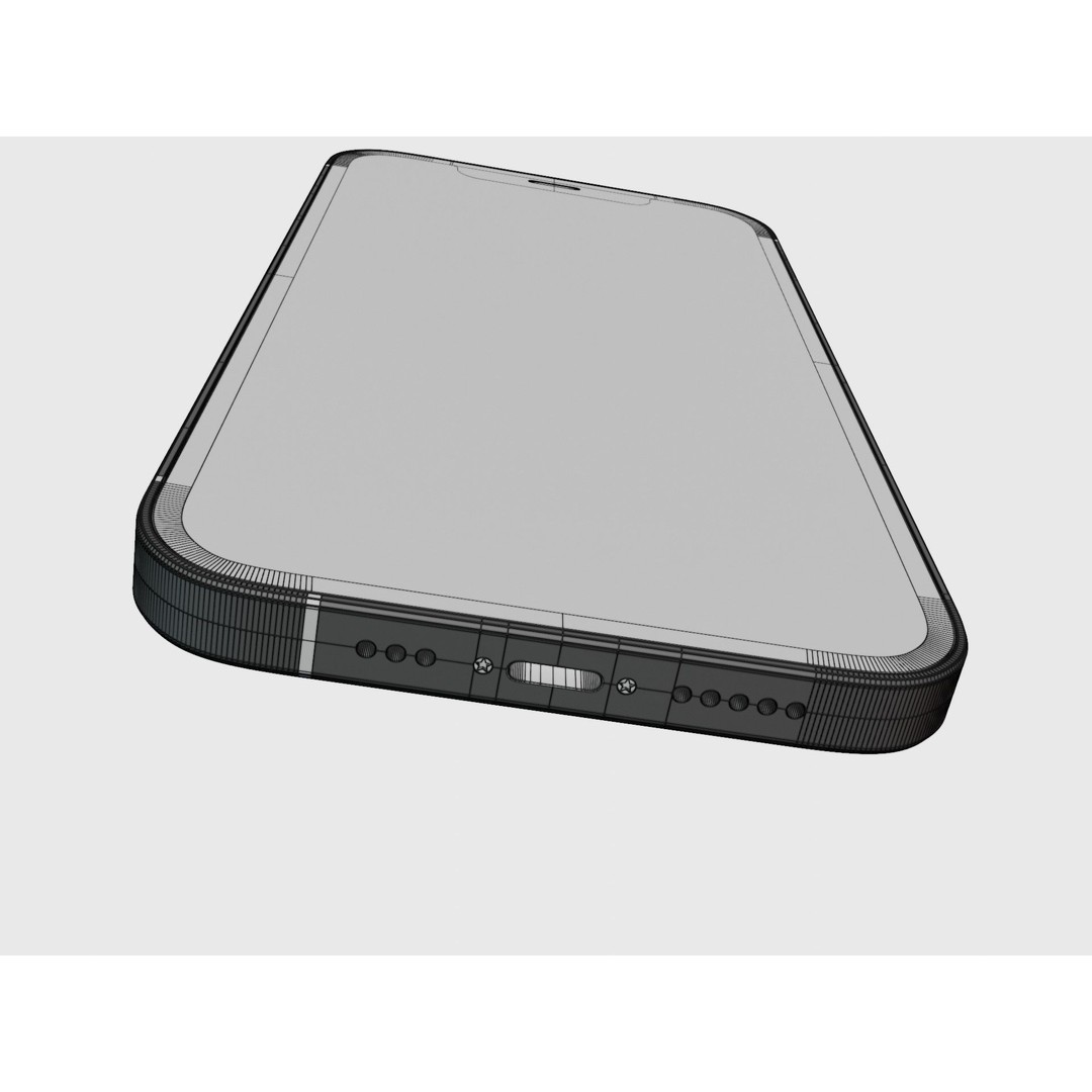 iPhone 12 Pro Graphite 3D Model – Realistic Phone Asset, FBX, OBJ, Blender - View 45