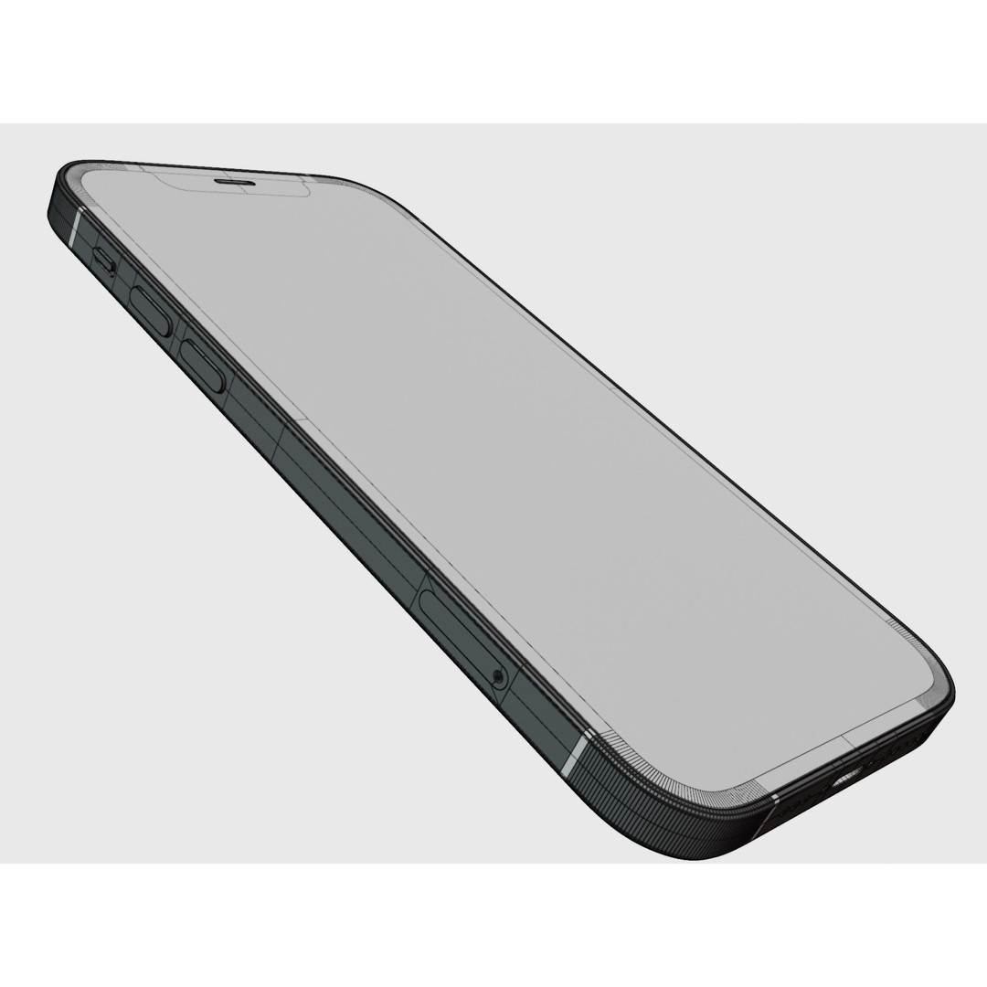 iPhone 12 Pro Graphite 3D Model – Realistic Phone Asset, FBX, OBJ, Blender - View 47
