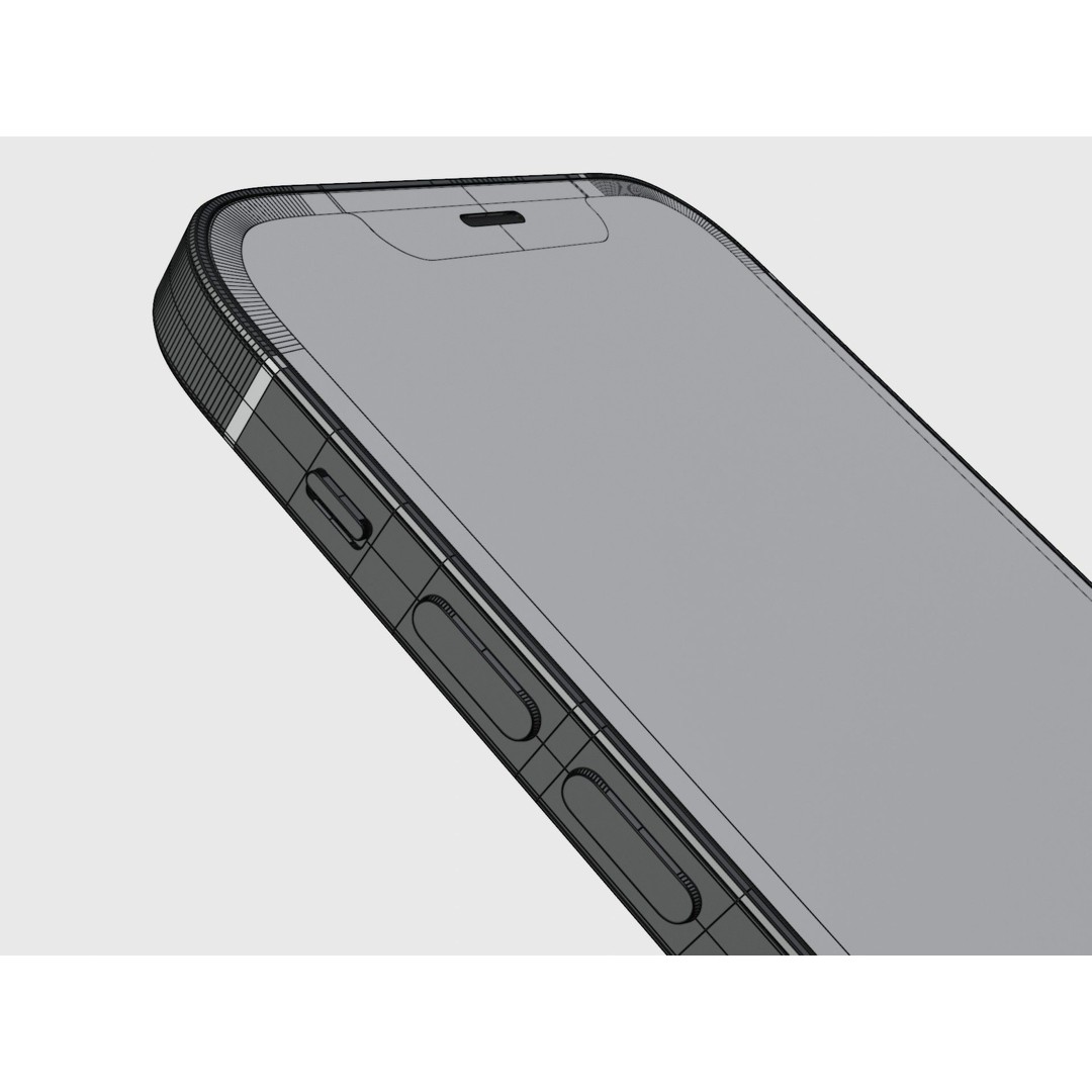 iPhone 12 Pro Graphite 3D Model – Realistic Phone Asset, FBX, OBJ, Blender - View 48