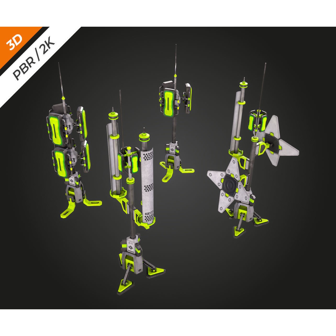 SCI-FI Antenna - Low-Poly Game-Ready 3D Model - View 5