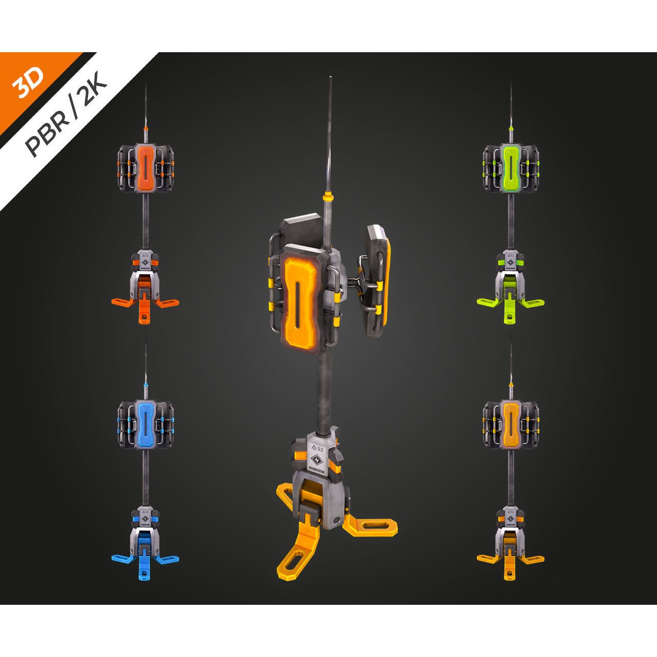 SCI-FI Antenna - Low-Poly Game-Ready 3D Model - View 7