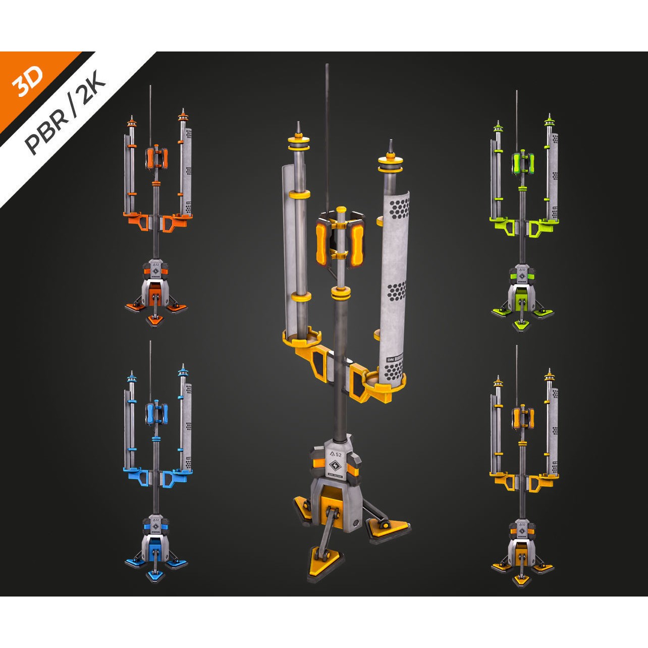 SCI-FI Antenna - Low-Poly Game-Ready 3D Model - View 8