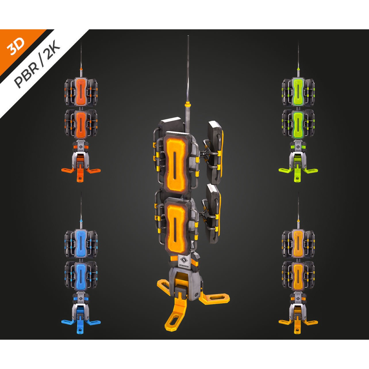 SCI-FI Antenna - Low-Poly Game-Ready 3D Model - View 9