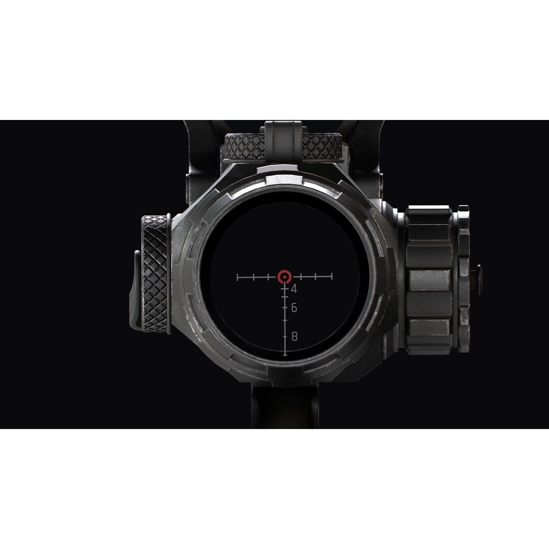 Leupold Mark 4 HAMR Scope 3D Model – Low Poly Game Ready Asset, FBX - View 12