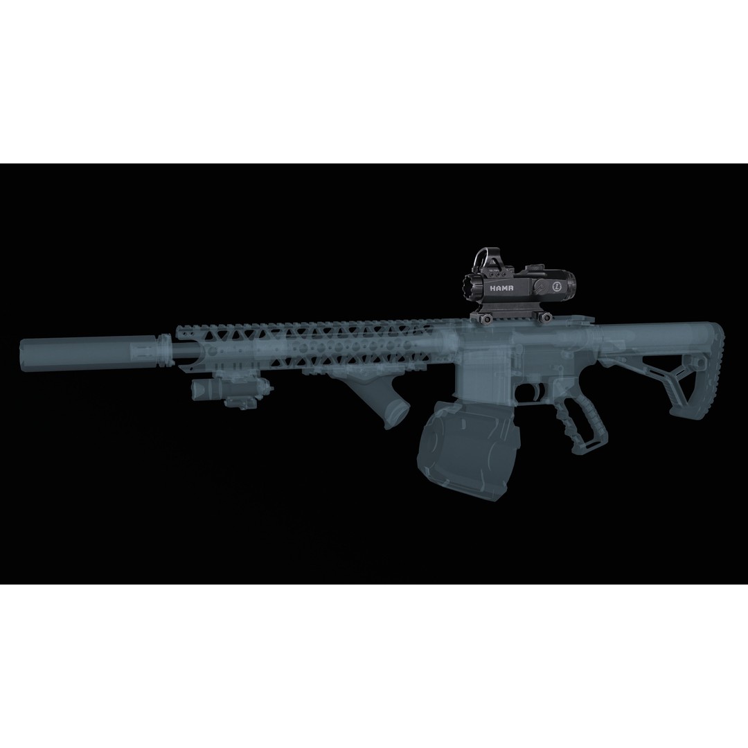 Leupold Mark 4 HAMR Scope 3D Model – Low Poly Game Ready Asset, FBX - View 3