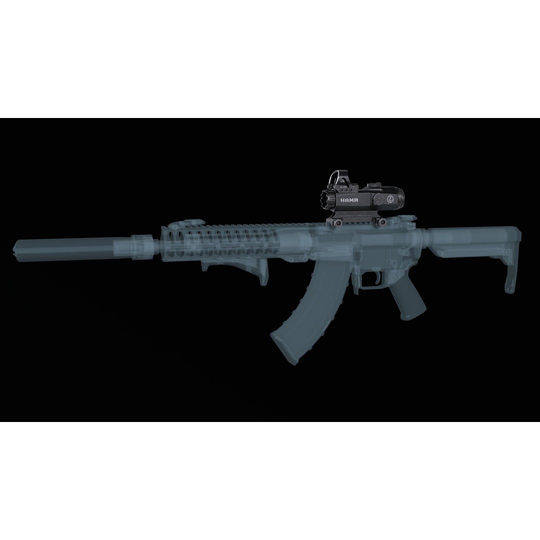 Leupold Mark 4 HAMR Scope 3D Model – Low Poly Game Ready Asset, FBX - View 4