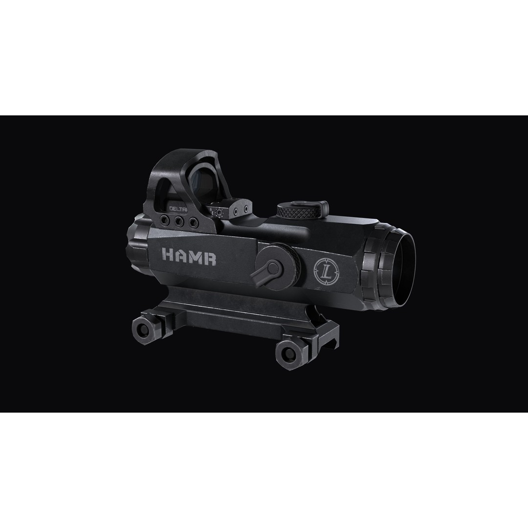 Leupold Mark 4 HAMR Scope 3D Model – Low Poly Game Ready Asset, FBX - View 5