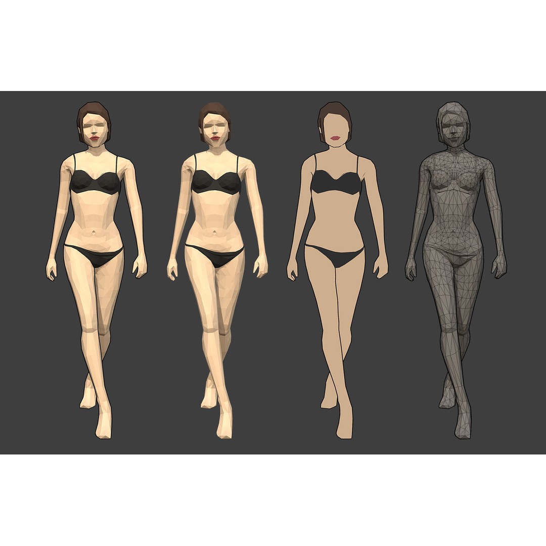 Rigged People 3D Model – Low Poly Character Pack for Games - View 10