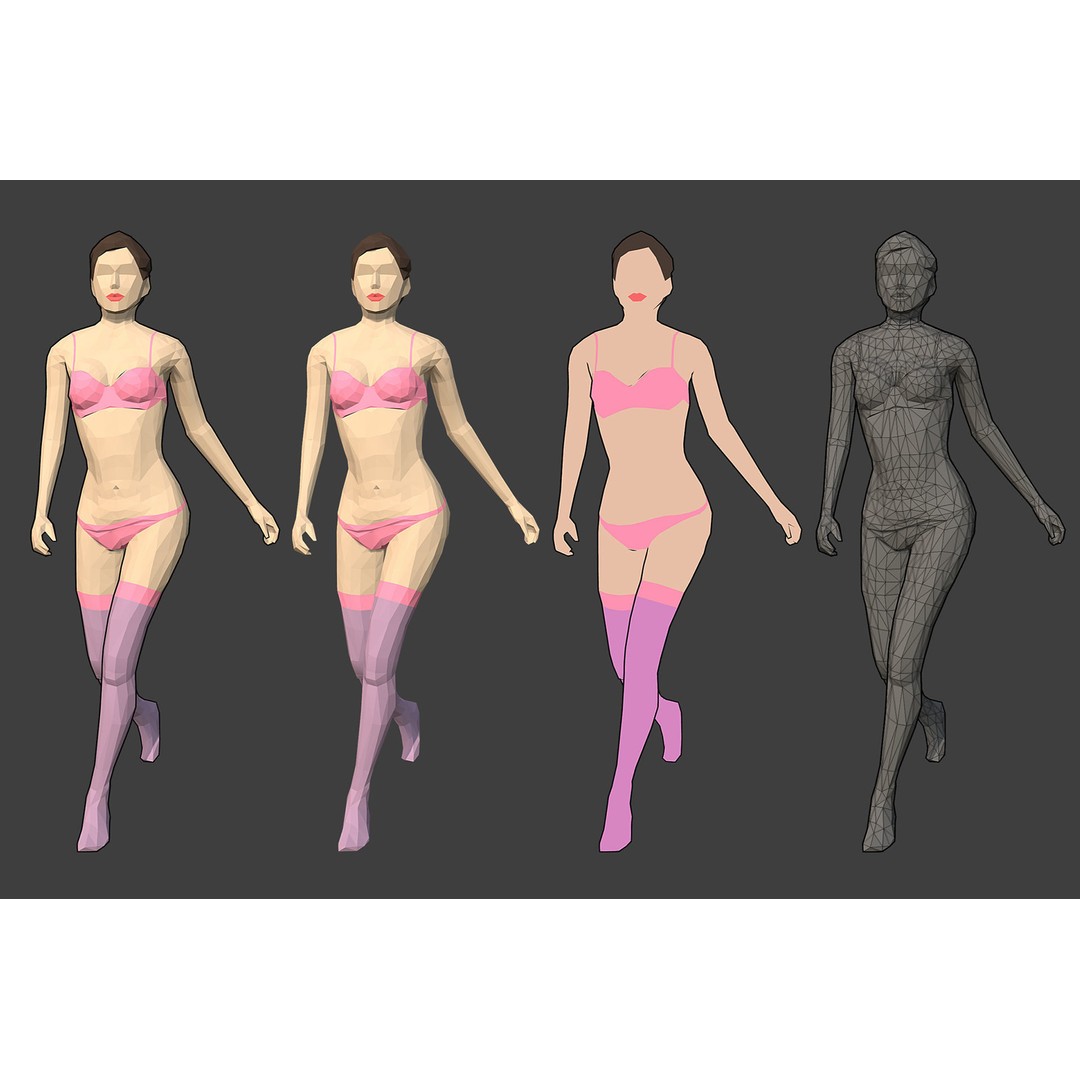 Rigged People 3D Model – Low Poly Character Pack for Games - View 11