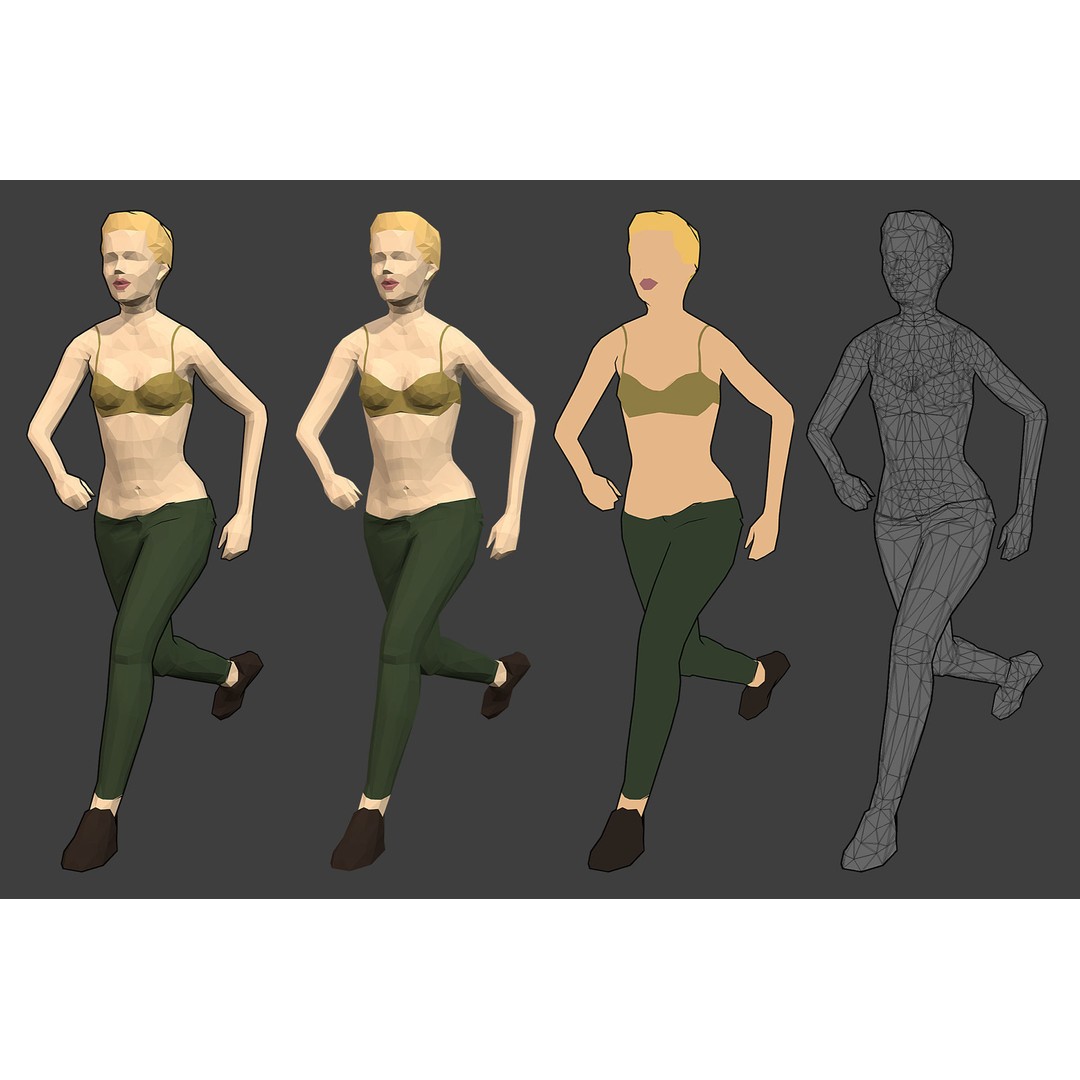 Rigged People 3D Model – Low Poly Character Pack for Games - View 14