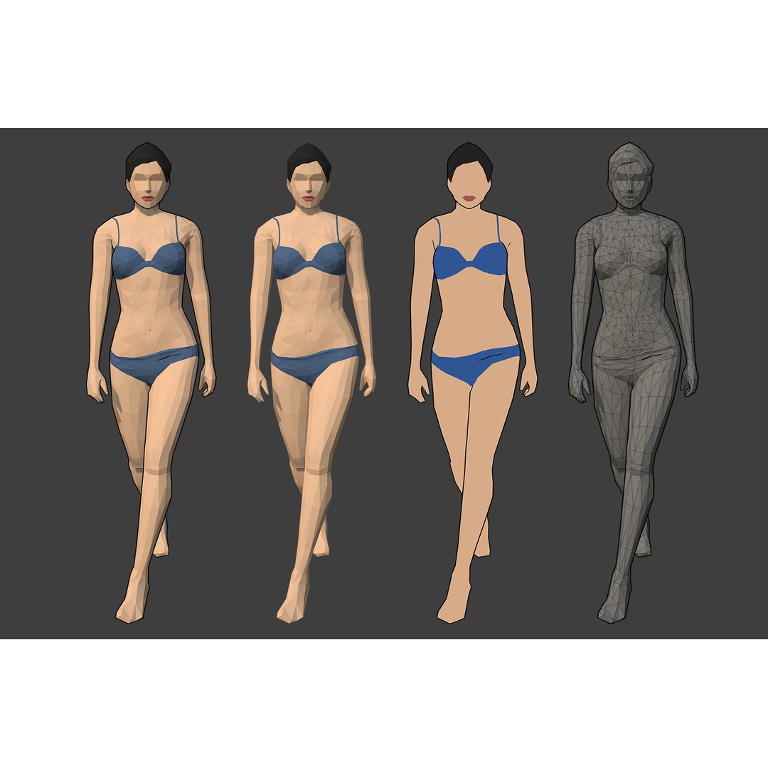 Rigged People 3D Model – Low Poly Character Pack for Games - View 15