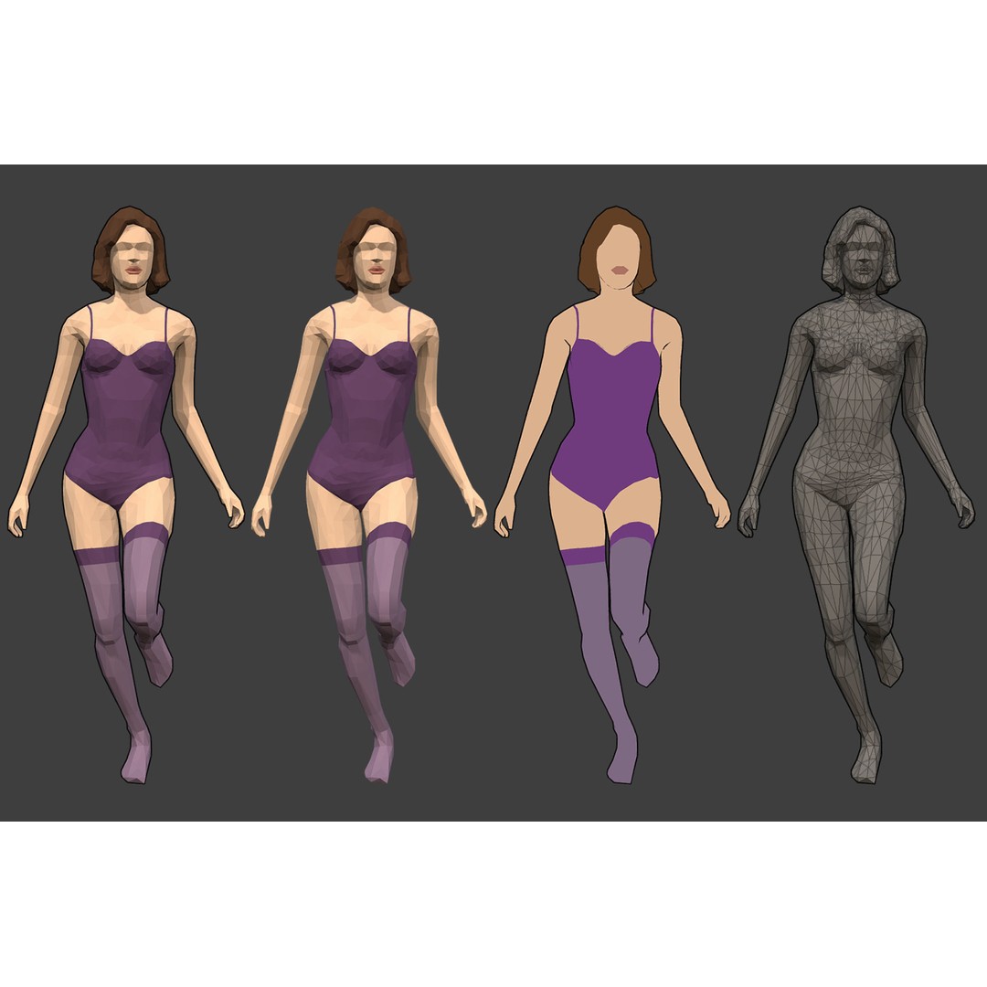 Rigged People 3D Model – Low Poly Character Pack for Games - View 19