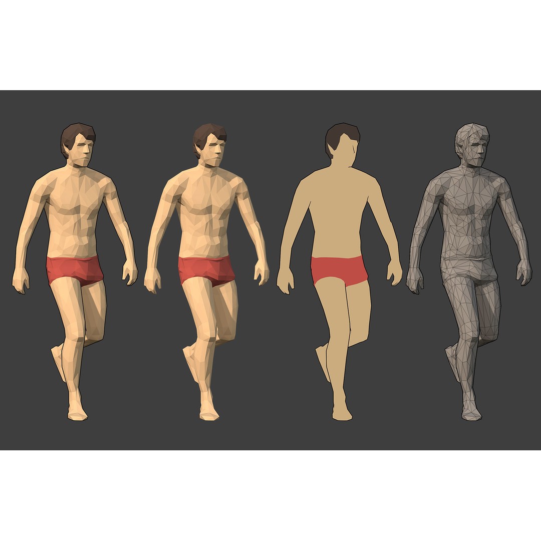 Rigged People 3D Model – Low Poly Character Pack for Games - View 30