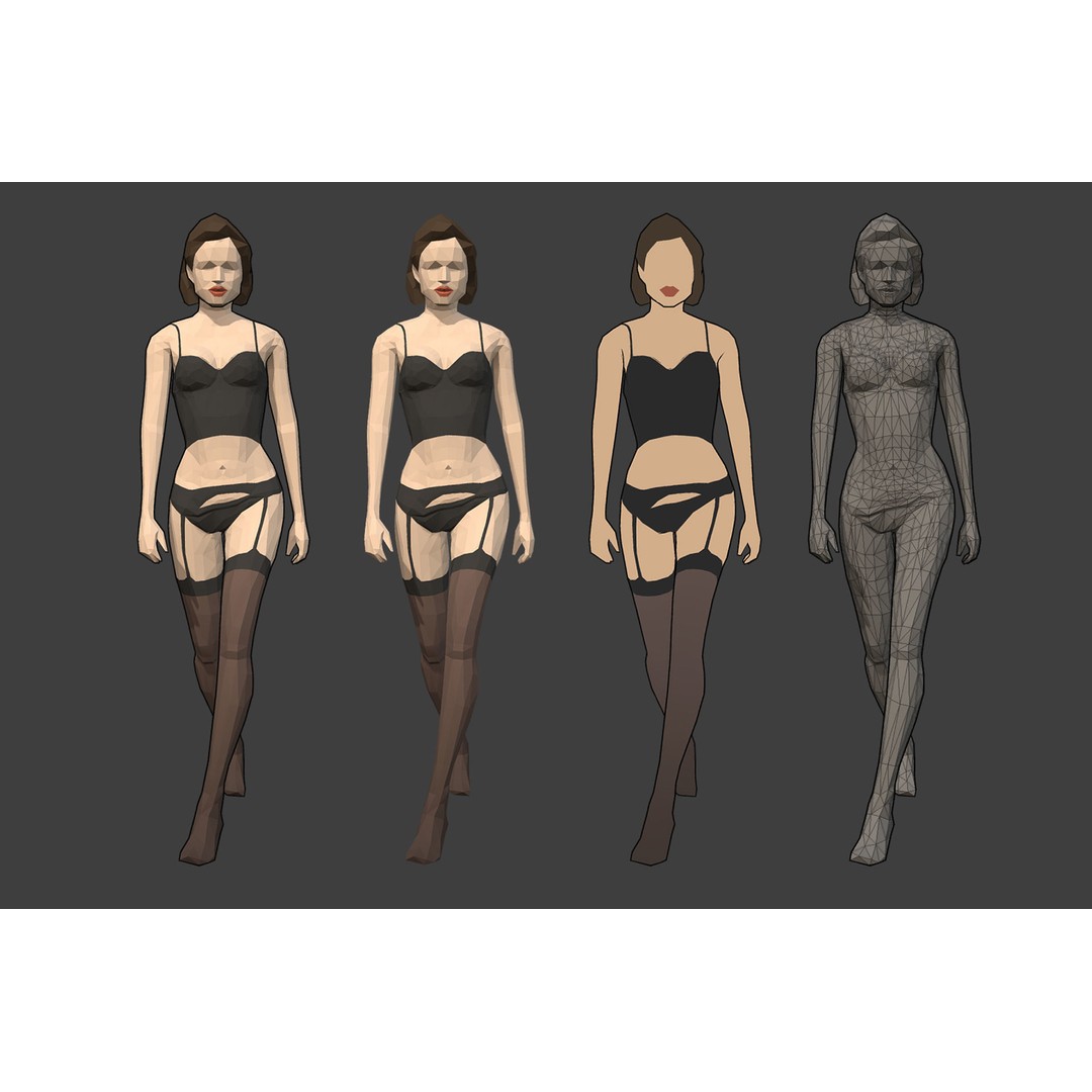 Rigged People 3D Model – Low Poly Character Pack for Games - View 4