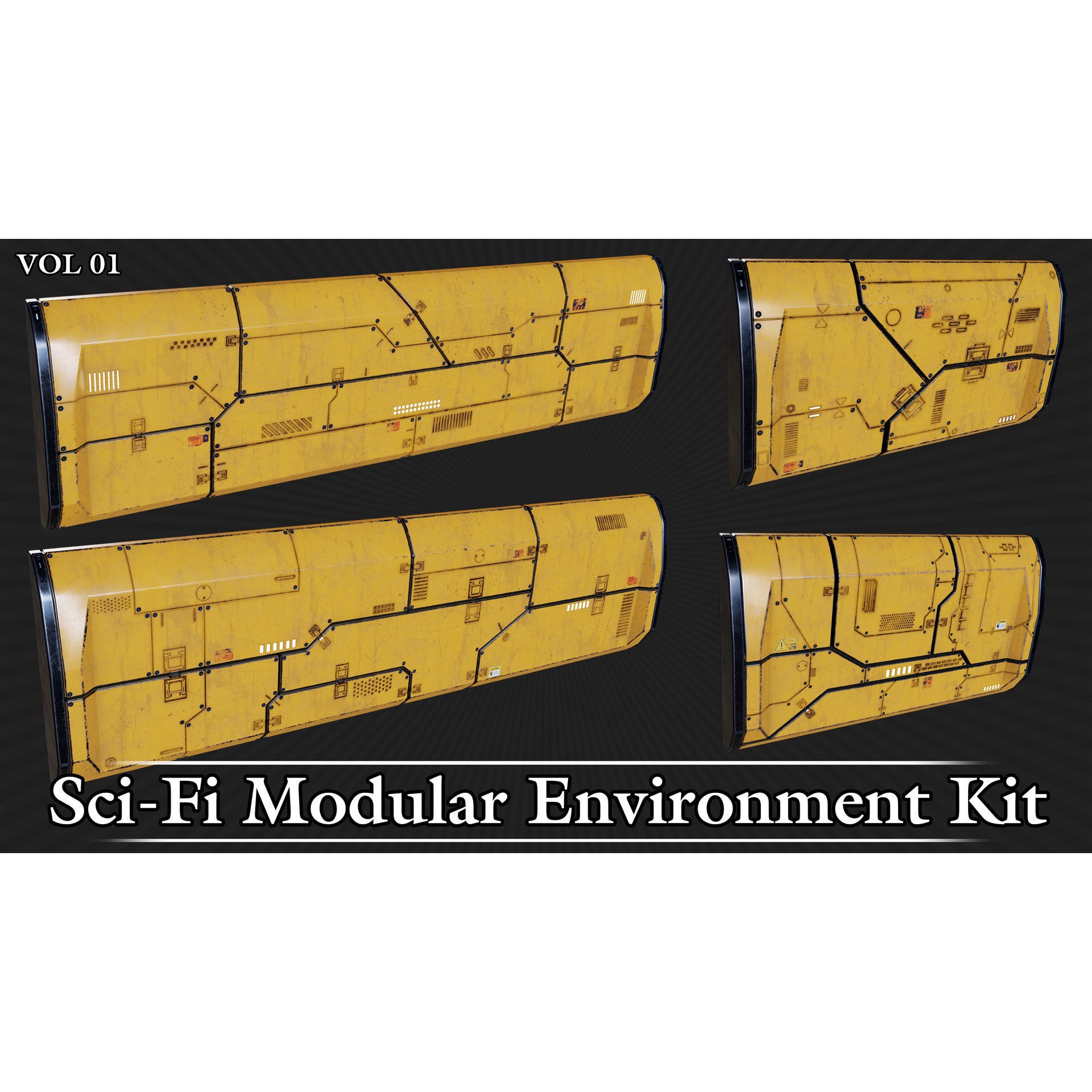 Sci-Fi Modular Environment Kit VOL01 - Low-Poly Game-Ready 3D Model - View 11