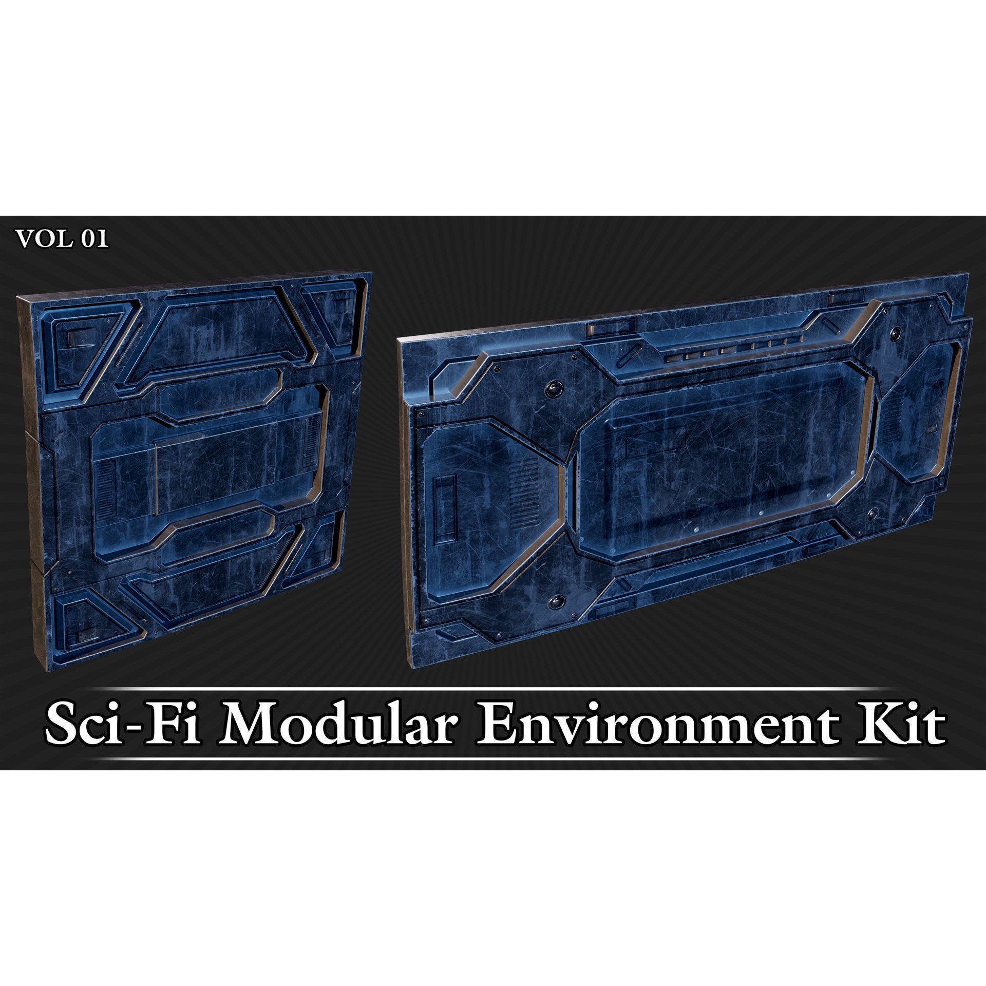 Sci-Fi Modular Environment Kit VOL01 - Low-Poly Game-Ready 3D Model - View 14