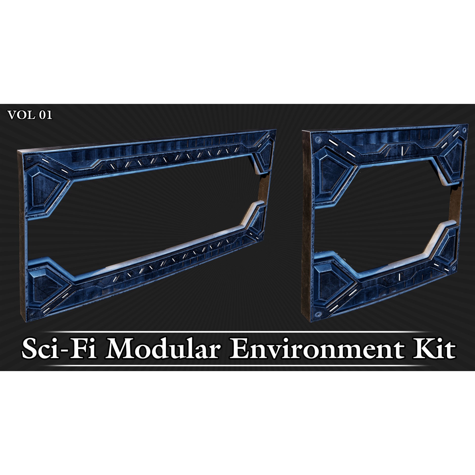 Sci-Fi Modular Environment Kit VOL01 - Low-Poly Game-Ready 3D Model - View 17