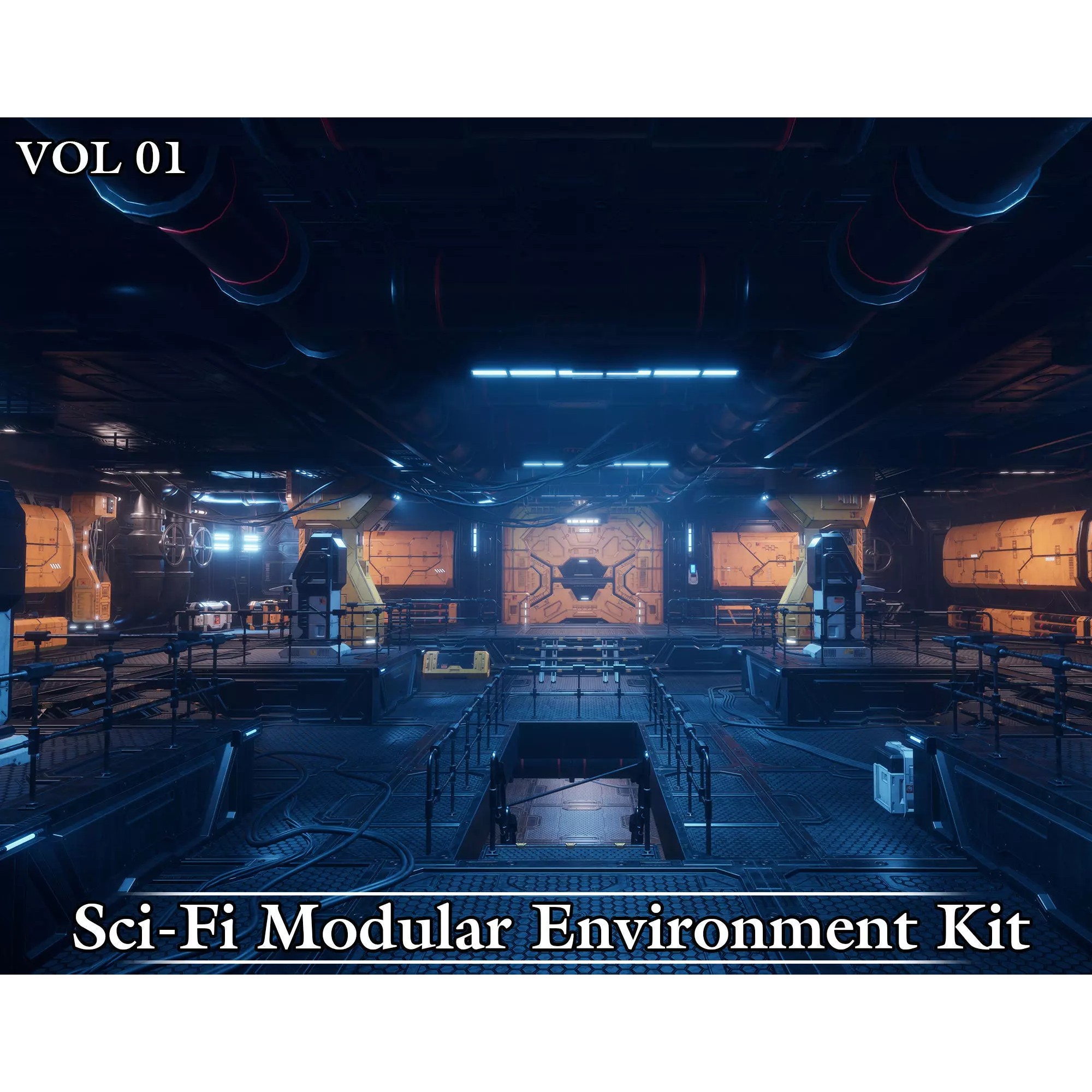 Sci-Fi Modular Environment Kit VOL01 - Low-Poly Game-Ready 3D Model - View 2