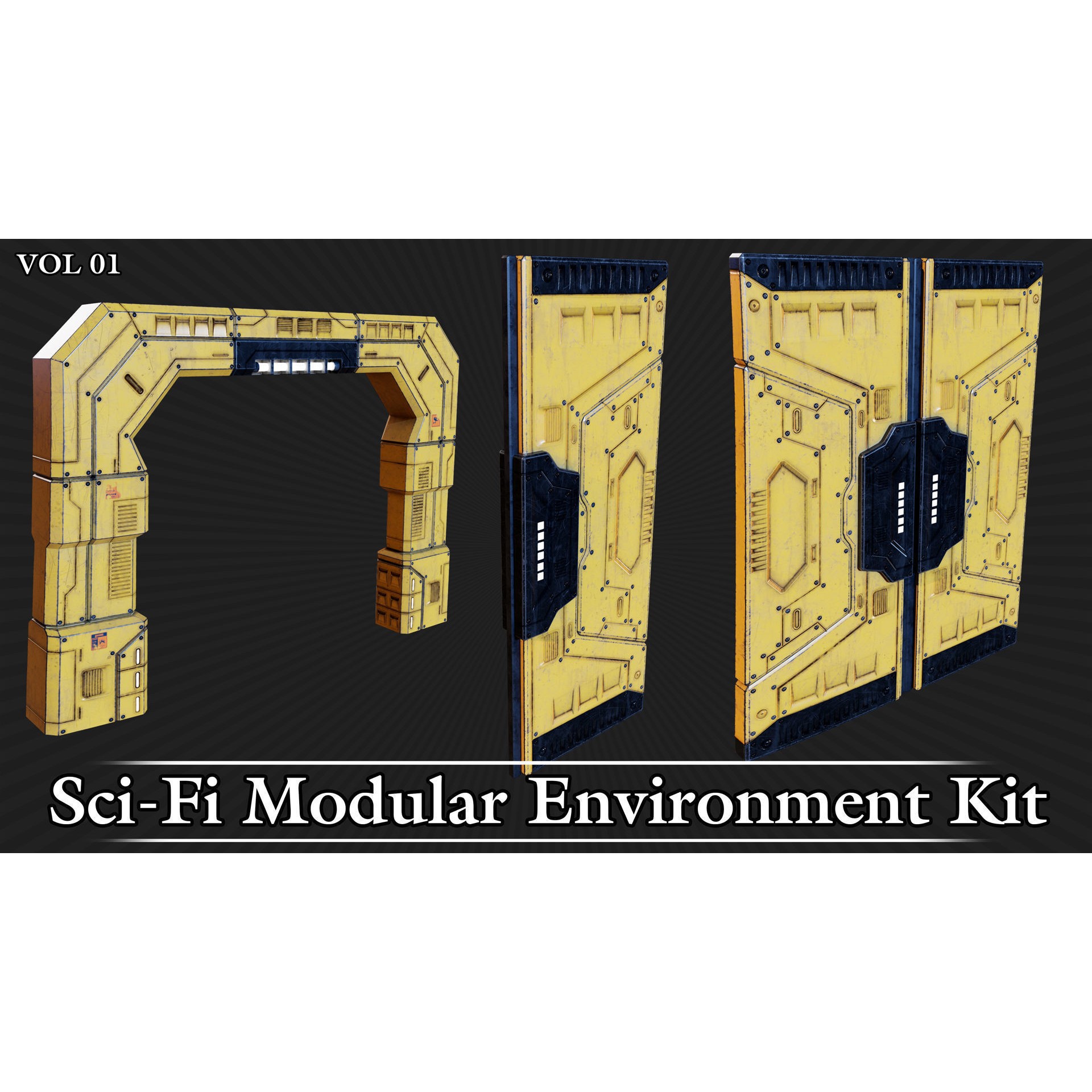 Sci-Fi Modular Environment Kit VOL01 - Low-Poly Game-Ready 3D Model - View 21