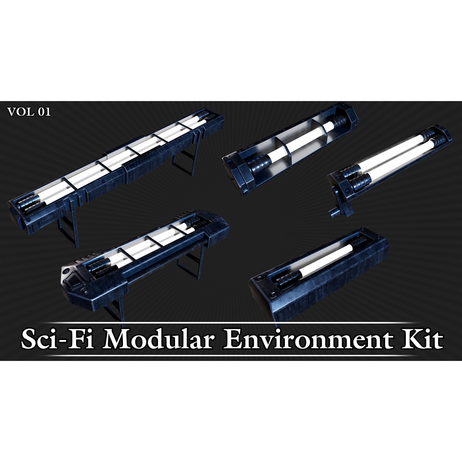 Sci-Fi Modular Environment Kit VOL01 - Low-Poly Game-Ready 3D Model - View 23