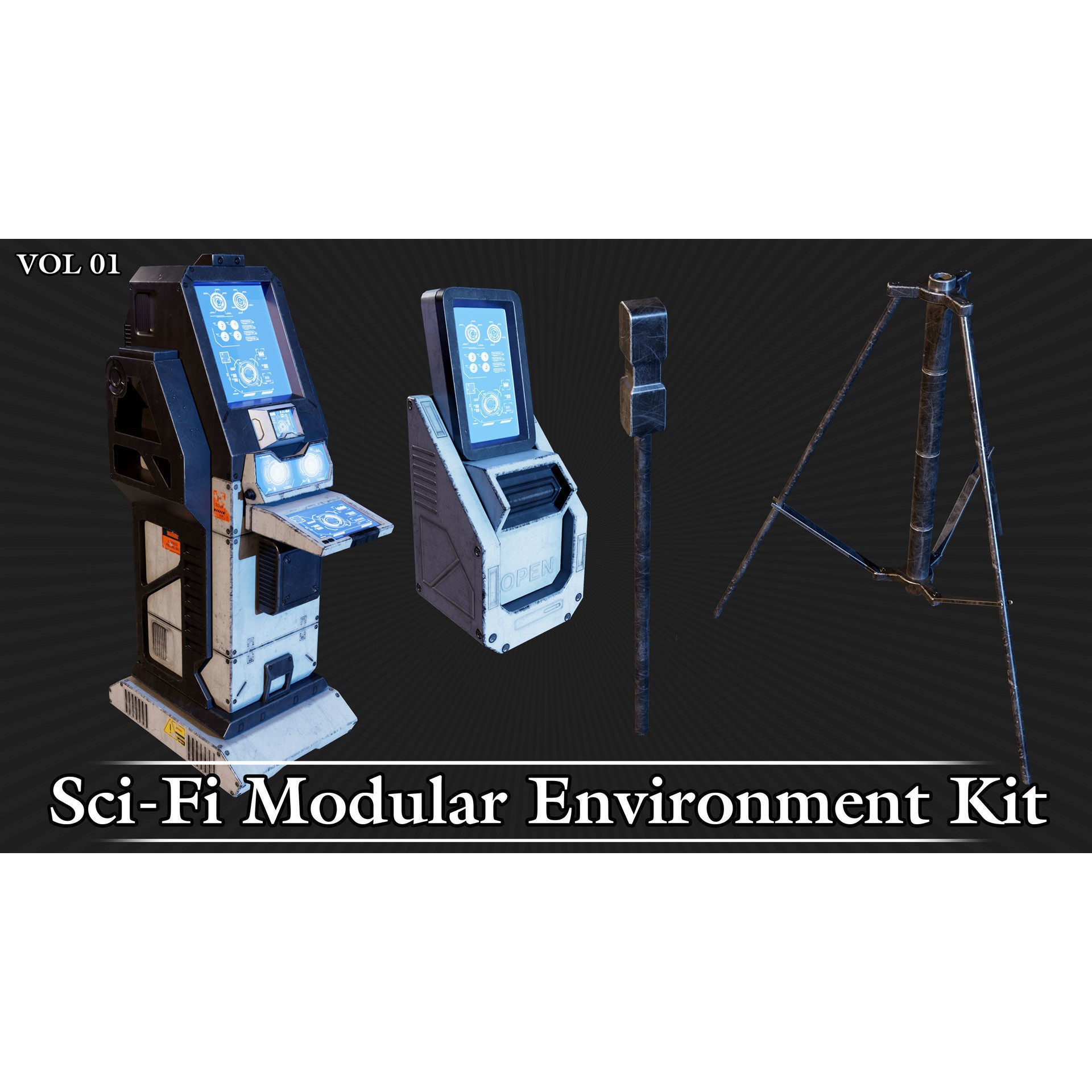 Sci-Fi Modular Environment Kit VOL01 - Low-Poly Game-Ready 3D Model - View 28