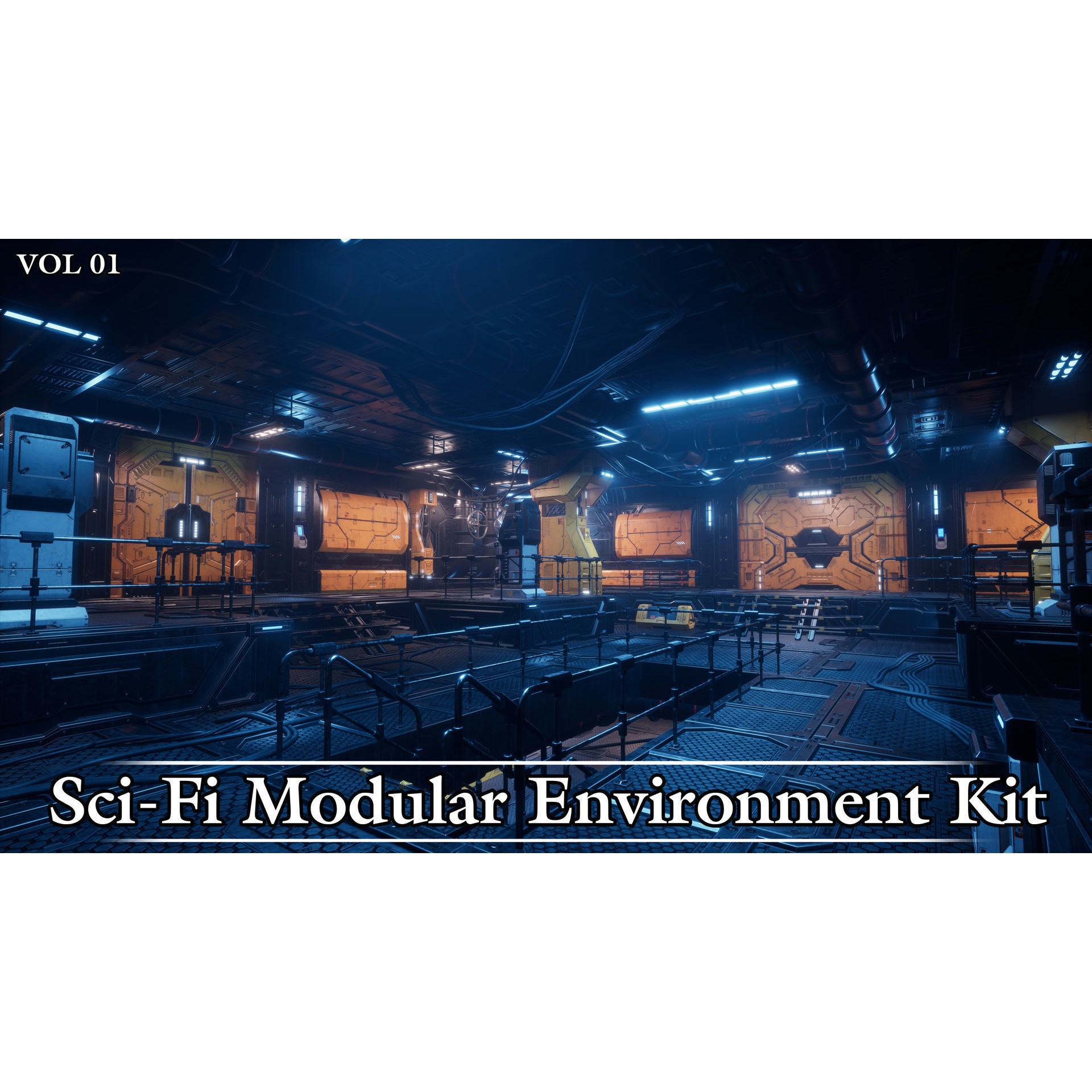 Sci-Fi Modular Environment Kit VOL01 - Low-Poly Game-Ready 3D Model - View 4