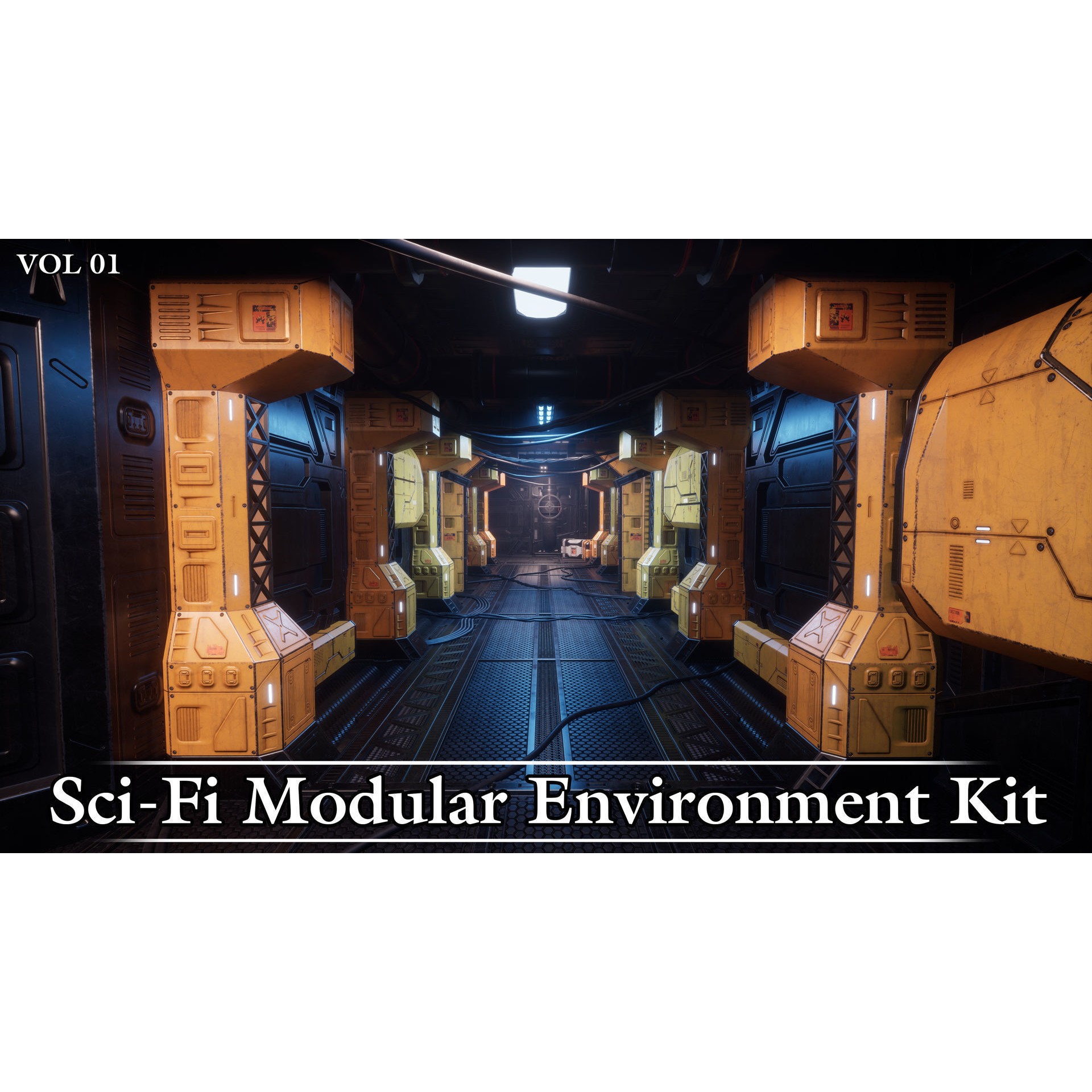 Sci-Fi Modular Environment Kit VOL01 - Low-Poly Game-Ready 3D Model - View 6