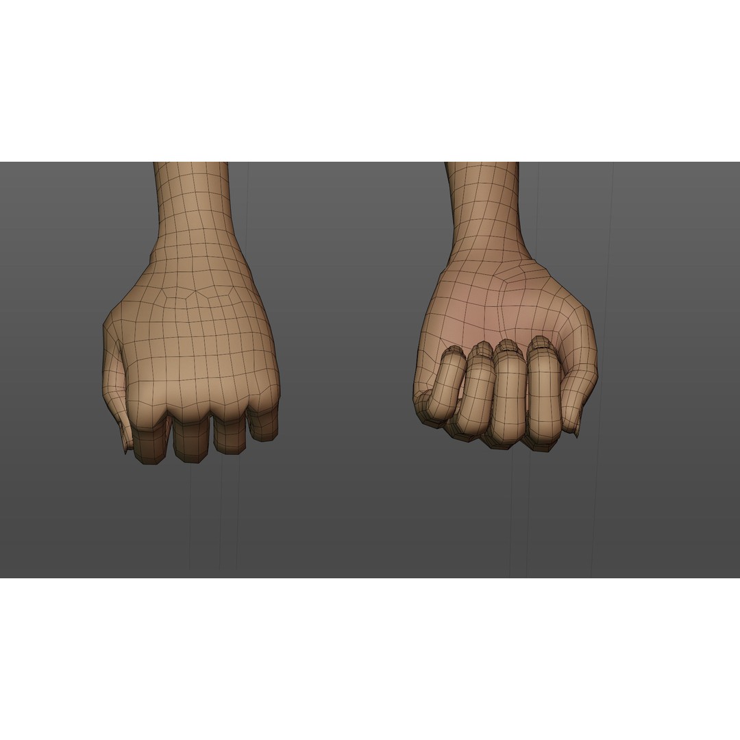 Cartoon Hand 3D Model – Low Poly Rigged Character for Animation - View 11