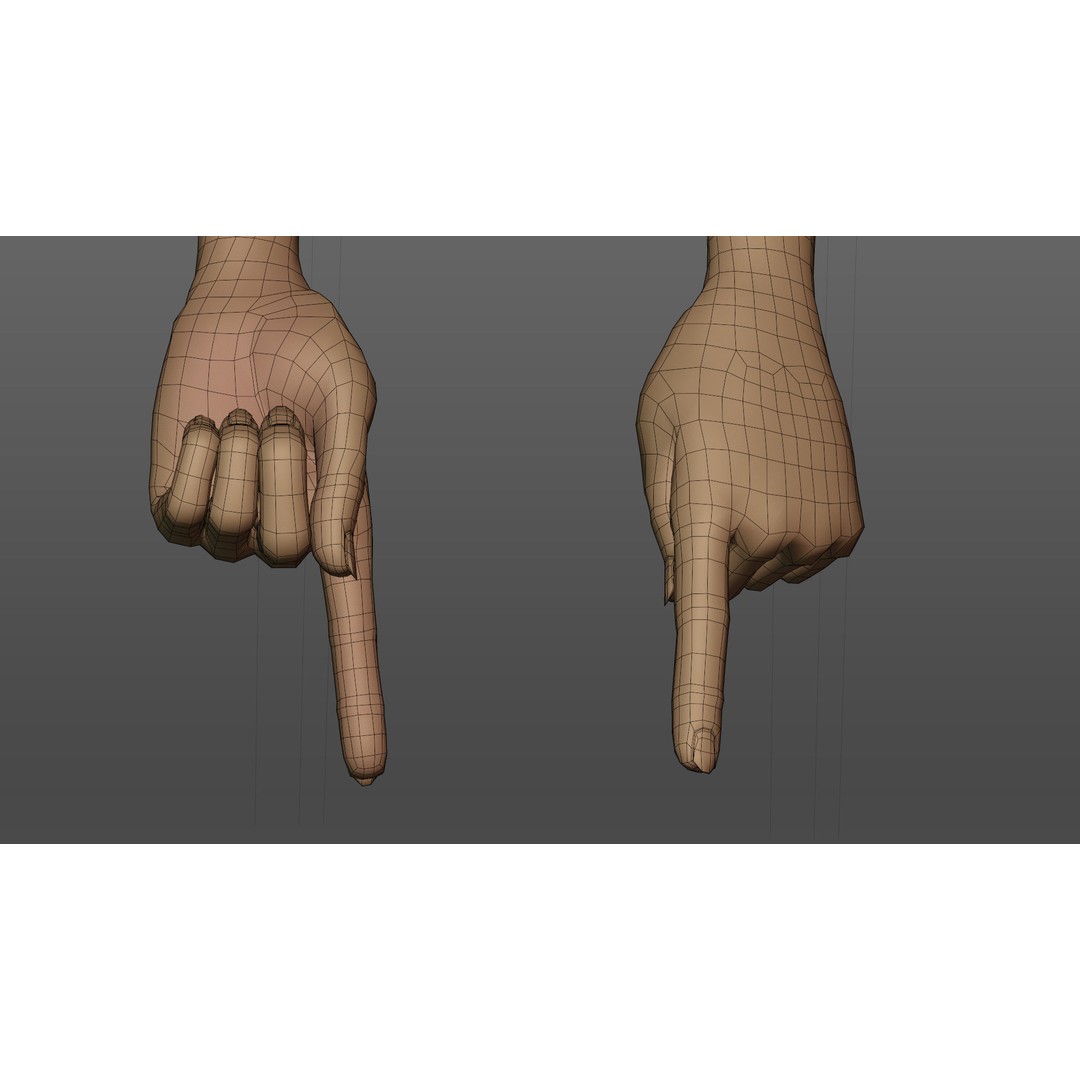 Cartoon Hand 3D Model – Low Poly Rigged Character for Animation - View 12