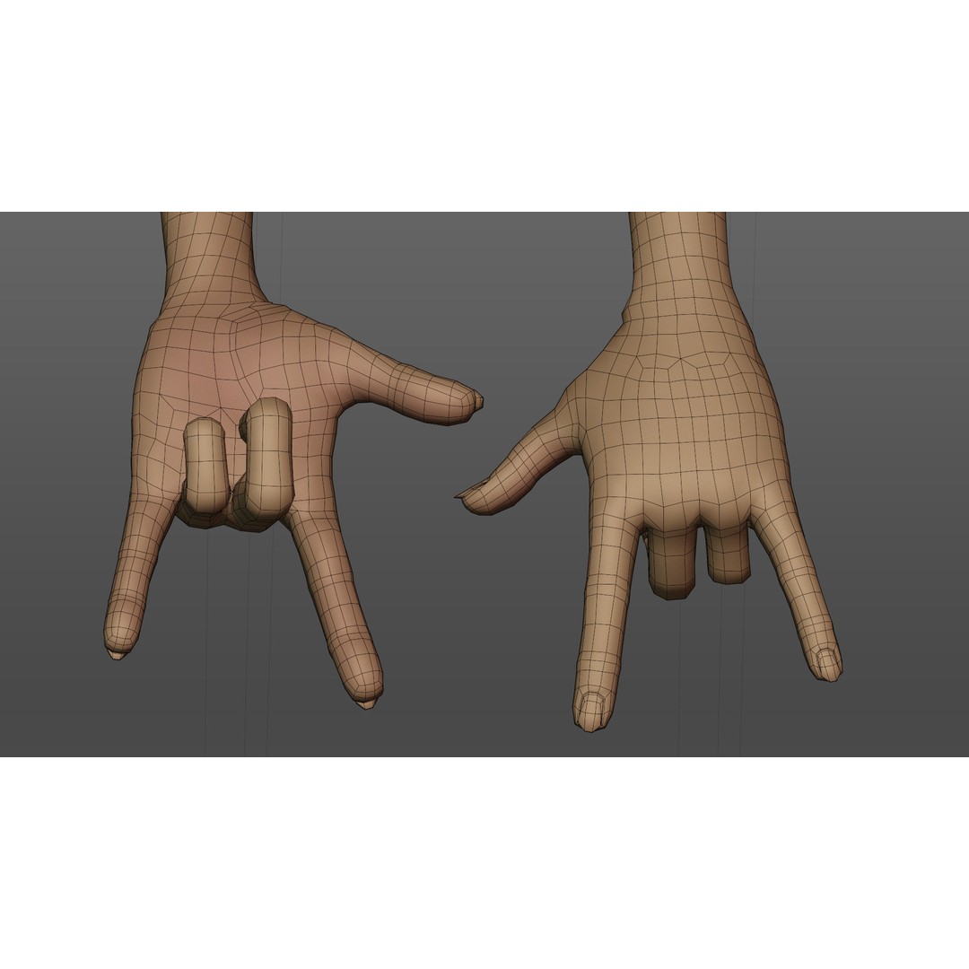 Cartoon Hand 3D Model – Low Poly Rigged Character for Animation - View 13