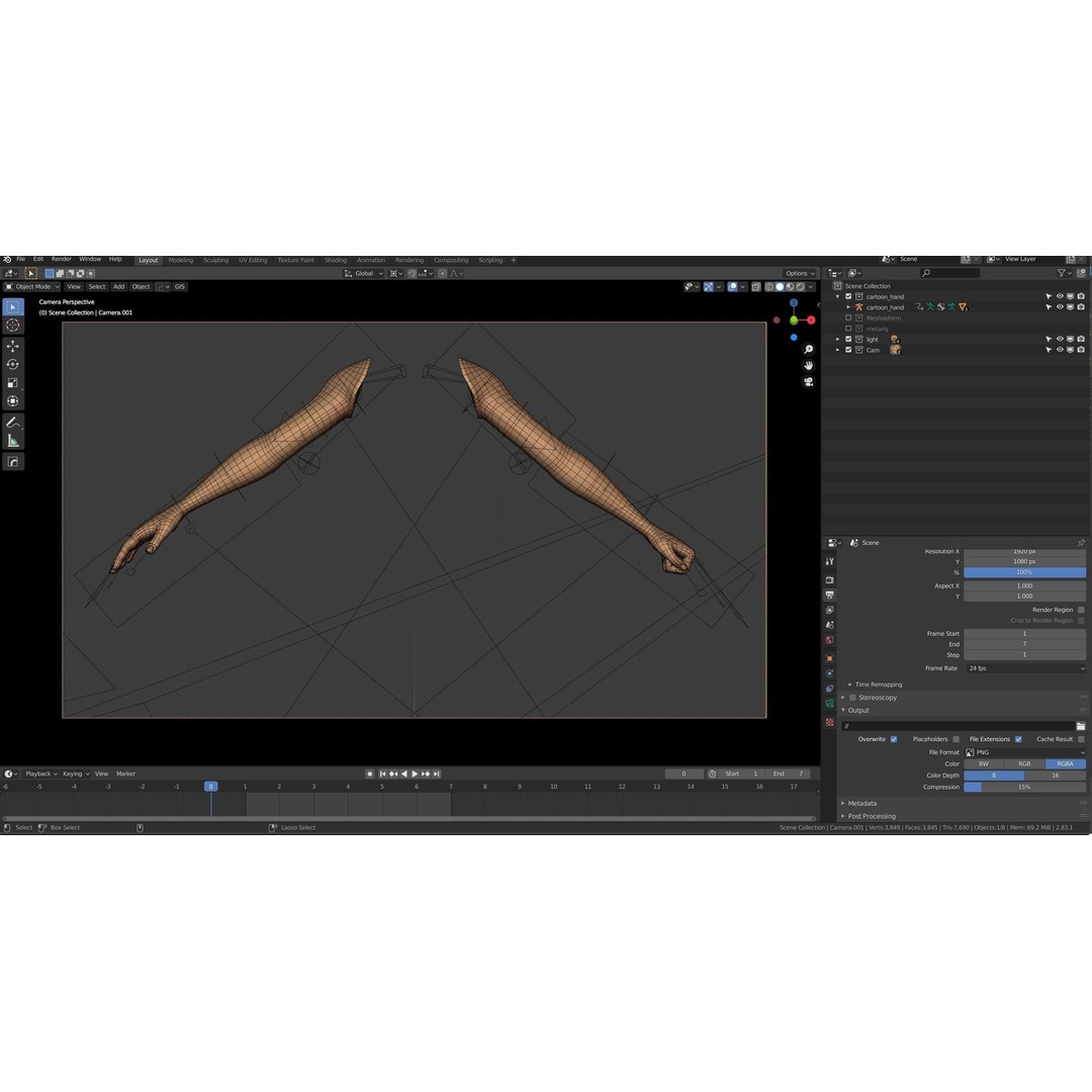 Cartoon Hand 3D Model – Low Poly Rigged Character for Animation - View 15