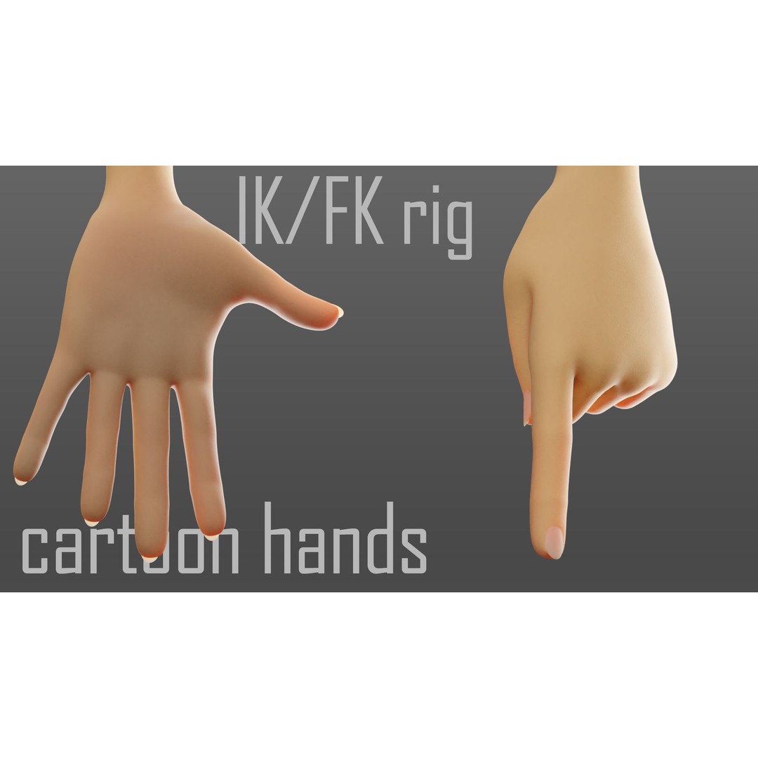Cartoon Hand 3D Model – Low Poly Rigged Character for Animation - View 5