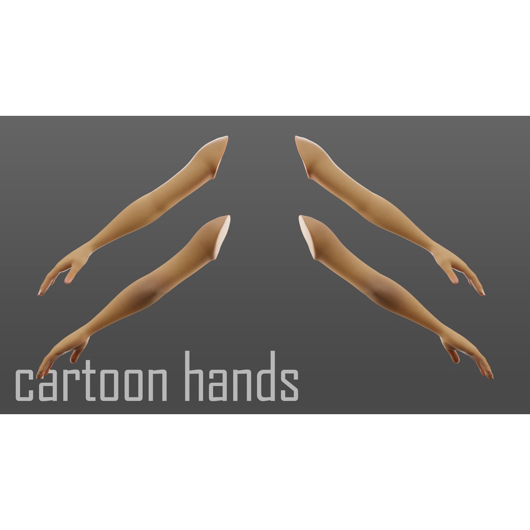 Cartoon Hand 3D Model – Low Poly Rigged Character for Animation - View 7