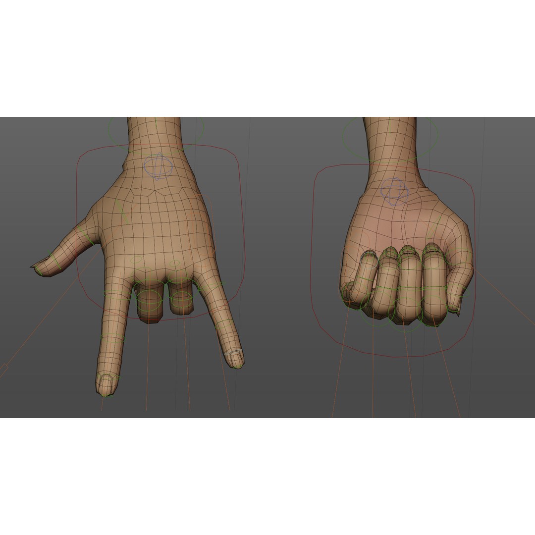 Cartoon Hand 3D Model – Low Poly Rigged Character for Animation - View 9