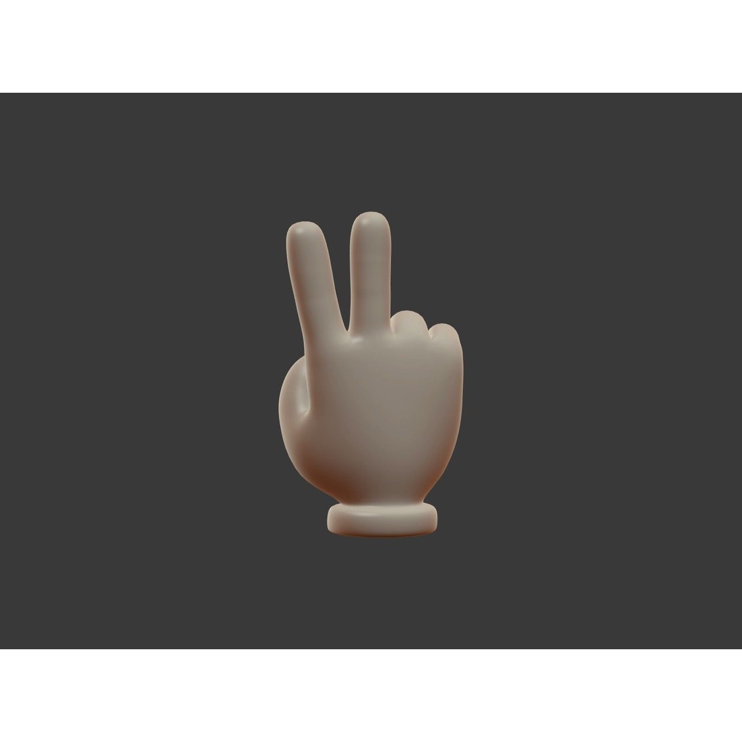 Hand Emoji Signs 3D Model – Cartoon Style Low-Poly Pack for Animation - View 21
