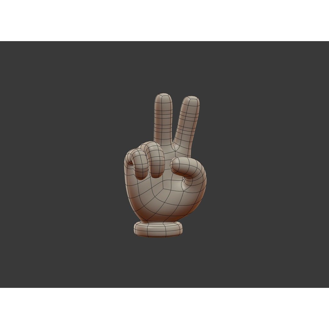 Hand Emoji Signs 3D Model – Cartoon Style Low-Poly Pack for Animation - View 23