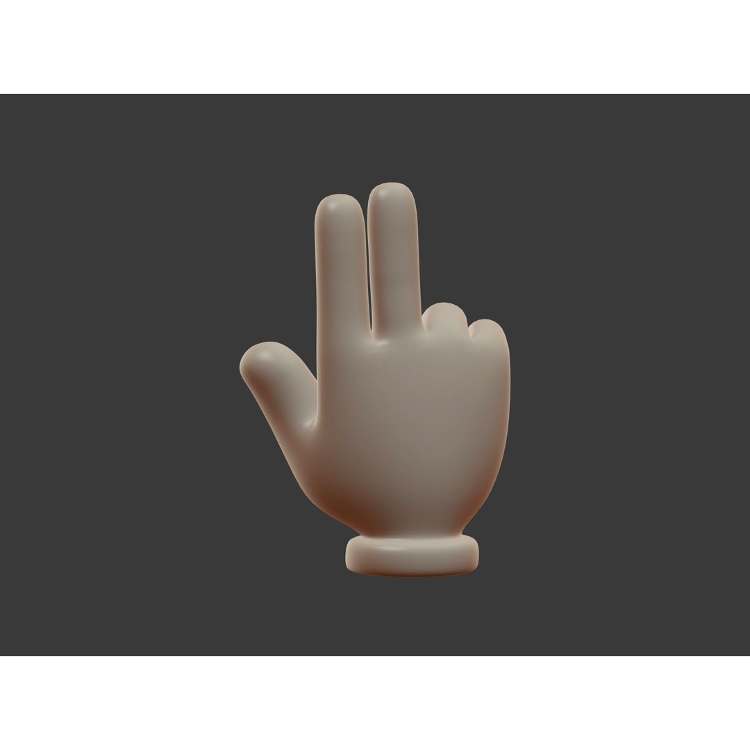 Hand Emoji Signs 3D Model – Cartoon Style Low-Poly Pack for Animation - View 24