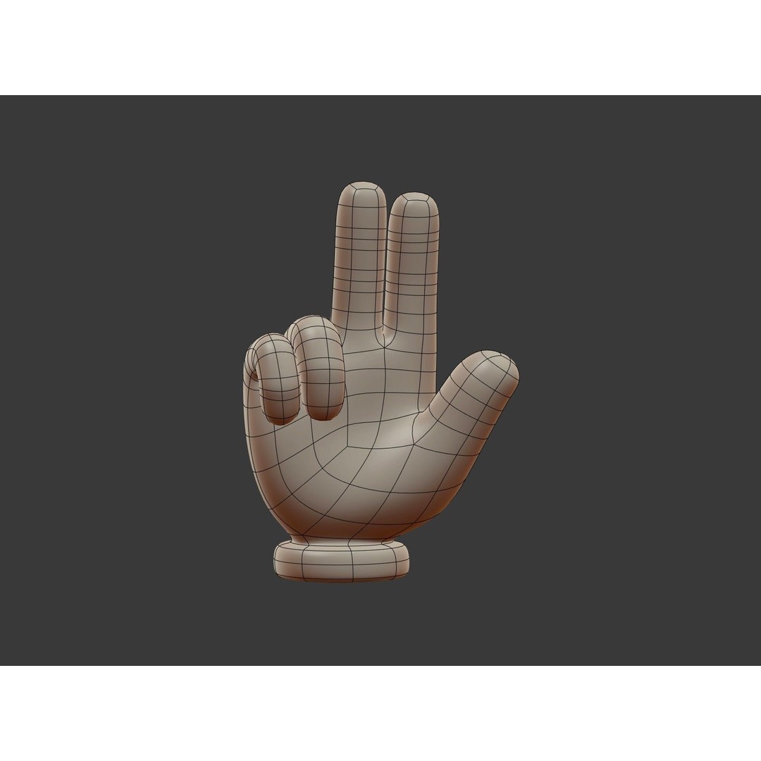 Hand Emoji Signs 3D Model – Cartoon Style Low-Poly Pack for Animation - View 26