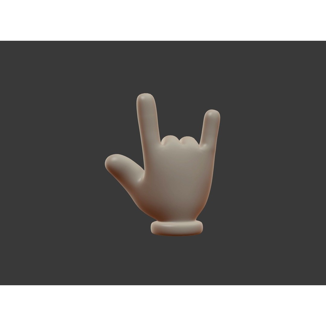 Hand Emoji Signs 3D Model – Cartoon Style Low-Poly Pack for Animation - View 27