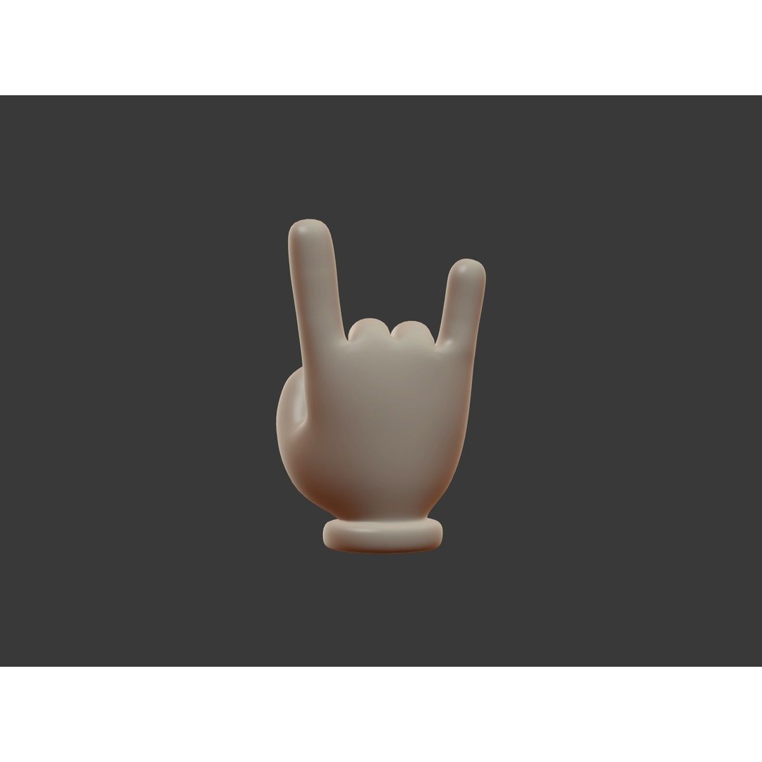 Hand Emoji Signs 3D Model – Cartoon Style Low-Poly Pack for Animation - View 30