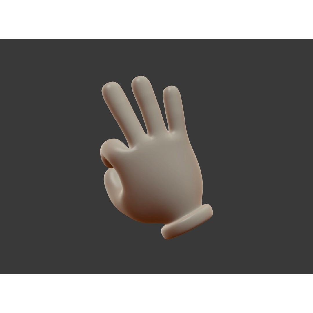 Hand Emoji Signs 3D Model – Cartoon Style Low-Poly Pack for Animation - View 33