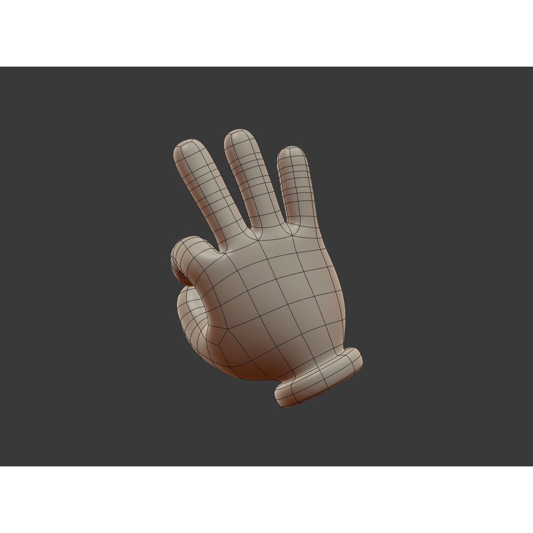 Hand Emoji Signs 3D Model – Cartoon Style Low-Poly Pack for Animation - View 34