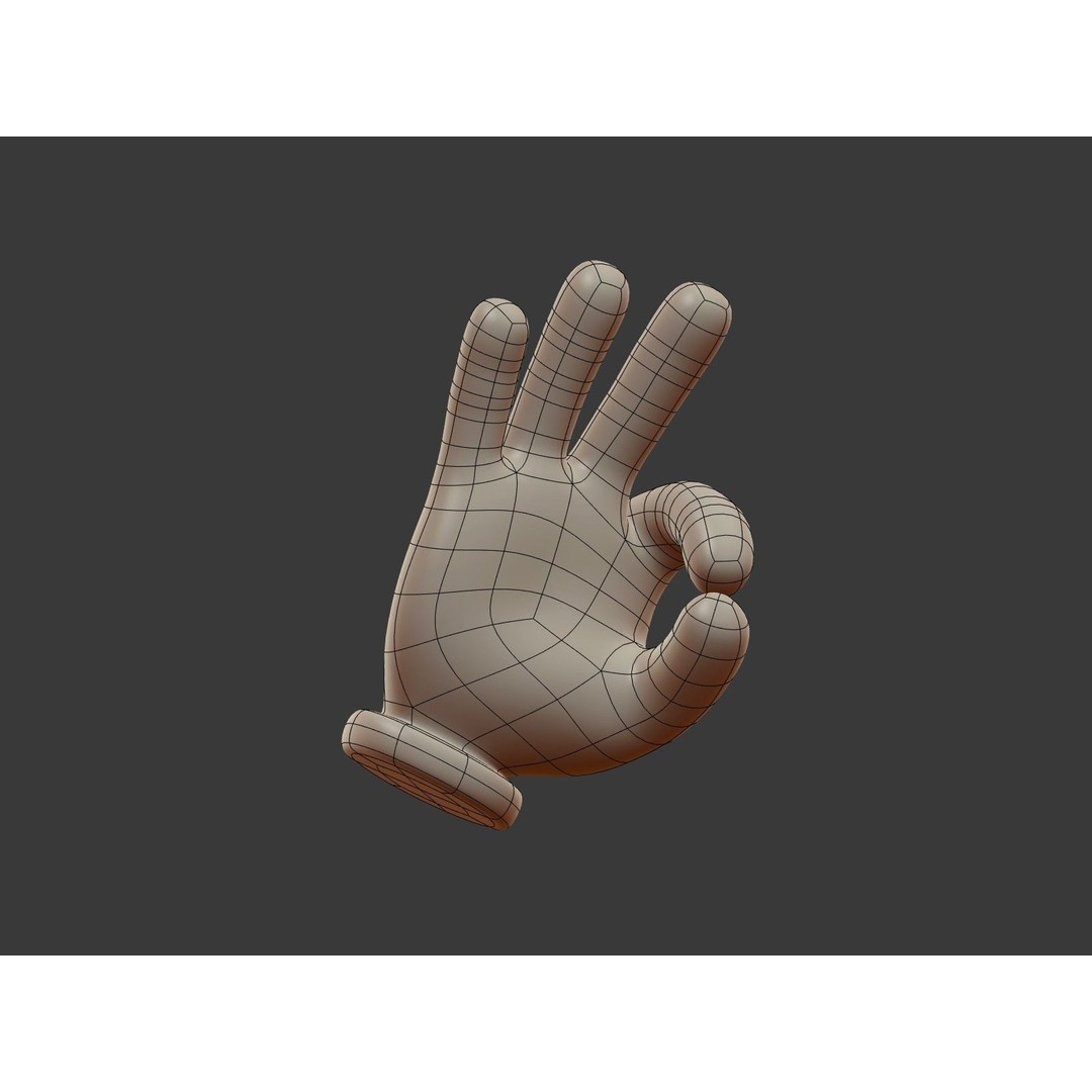 Hand Emoji Signs 3D Model – Cartoon Style Low-Poly Pack for Animation - View 35