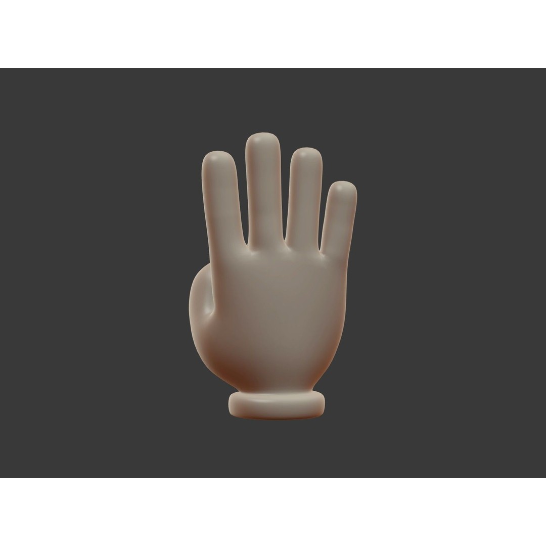 Hand Emoji Signs 3D Model – Cartoon Style Low-Poly Pack for Animation - View 42