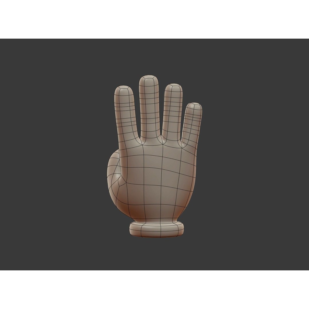 Hand Emoji Signs 3D Model – Cartoon Style Low-Poly Pack for Animation - View 43